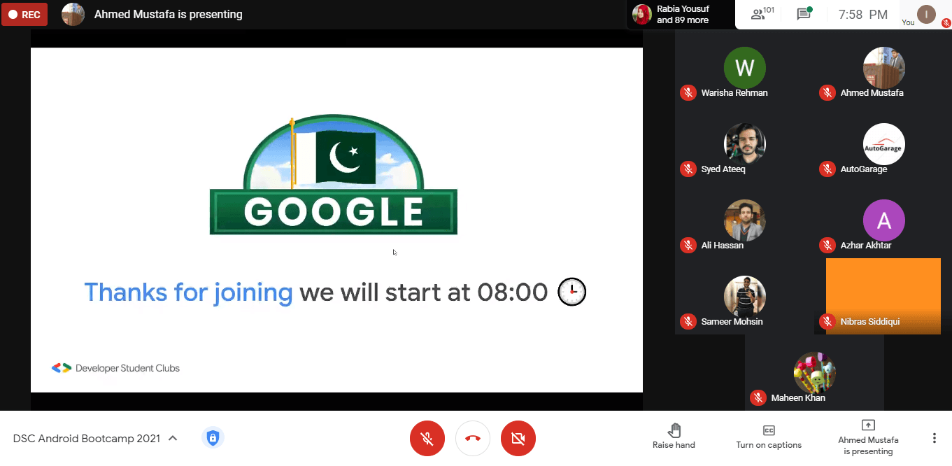 Online BootCamp led by Syed Ateeq on Google meet